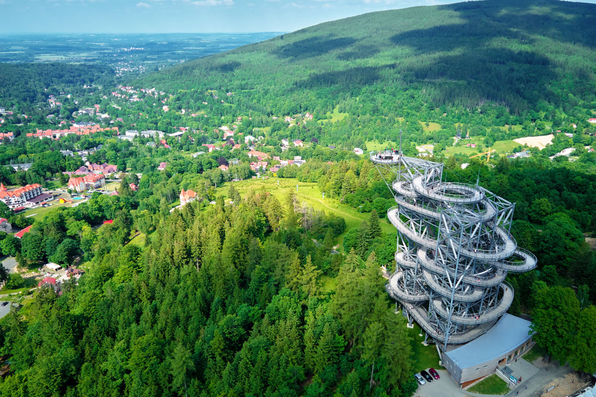Świeradów-Zdrój na wakacje w Polsce, wieża widokowa Sky Walk